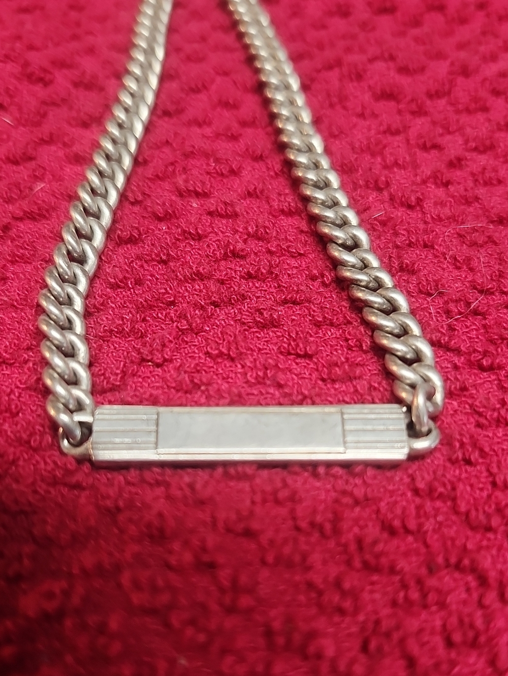Ralph Lauren Sterling Silver Cuban Link ID Necklace - Silver - Picture 6 of 6